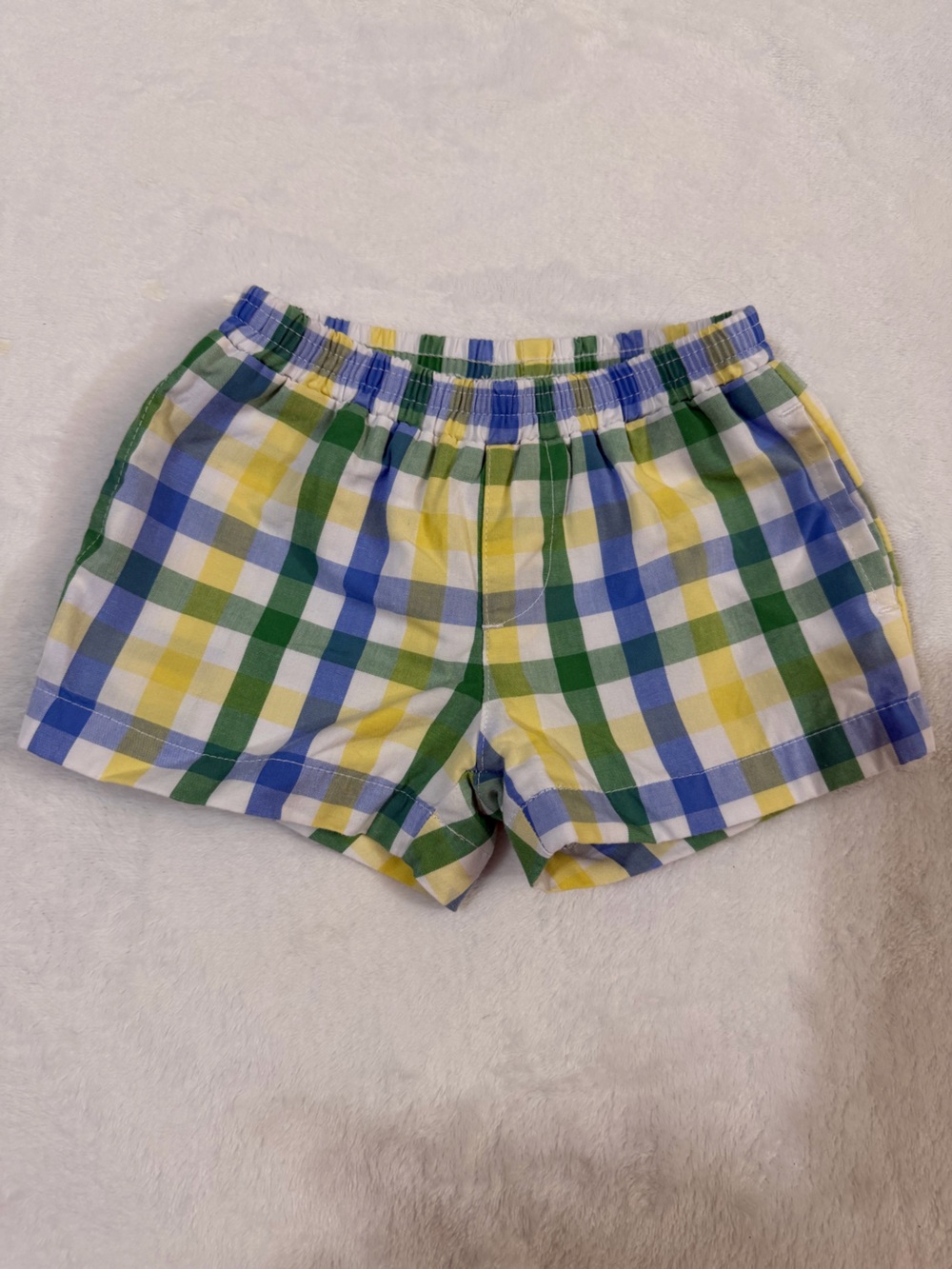 NWOT The Beaufort Bonnet Co. Plaid Shorts in Blue, Green & Yellow